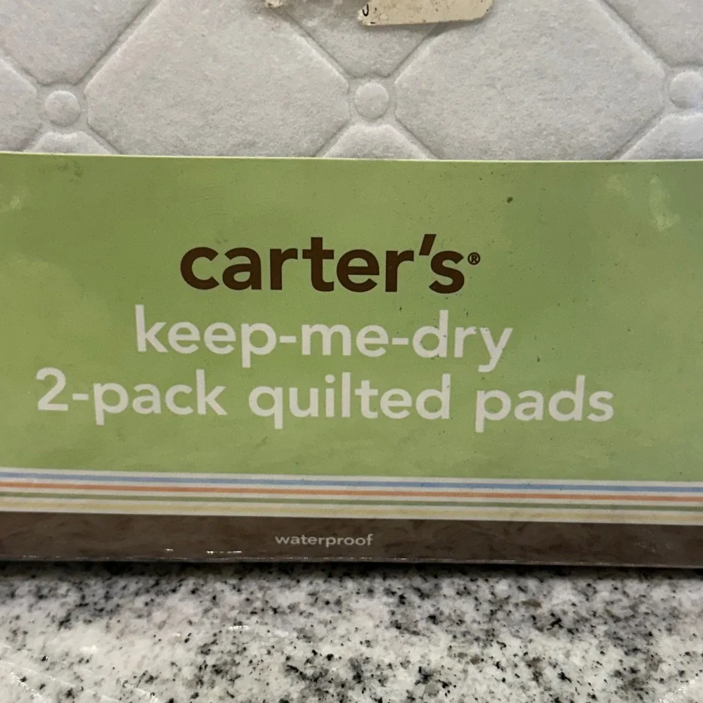Carter's‎ Kids Quilted Pads White 2-Pack Waterproof Keep-Me-Dry C32QP02 Nursery